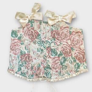 Urban Outfitters Floral Romantic Corset Bow Top Large NWT